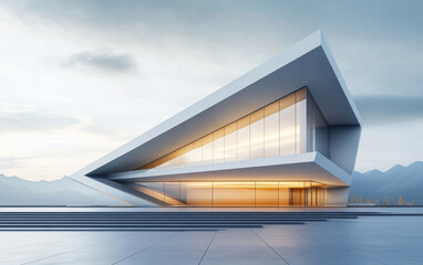 Fototapeta premium Minimalist modern architecture and spatial structure