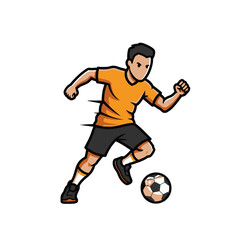 Soccer Player Running Cartoon Character
