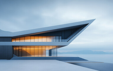 Minimalist modern architecture and spatial structure