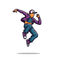 Hip Hop Dancer Cartoon Illustration