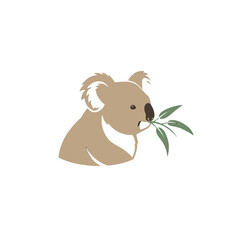 Fototapeta premium Koala eating eucalyptus logo