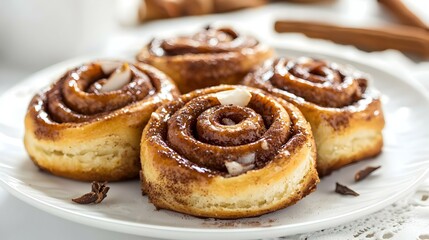 Cinnamon Rolls on a white background