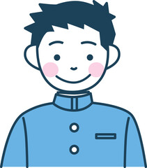 笑顔の学ランの男子学生ベクターイラスト