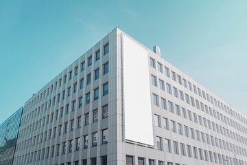 Obraz premium a modern, tall building with a gray facade