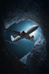 Obraz premium A fantasy-themed airplane flying through a magical realm.