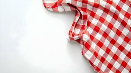 Fototapeta premium Red checkered kitchen table picnic cloth