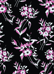 seamless floral pattern, botanical illustration, colorful background, textile design