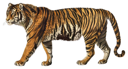 Obraz premium PNG Majestic tiger illustration on white