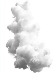 White Smoke Plume for Isolated Background.