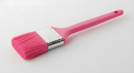 Pink paint brush white background
