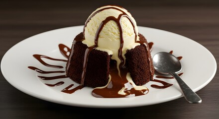 Ice cream with chocolate