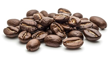 Obraz premium Roasted peaberry coffee beans also known