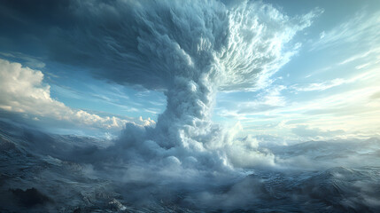 Fototapeta premium Dynamic Updraft: Illustrating Nature's Vertical Air Currents and Atmospheric Energy