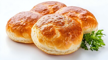 Fresh homemade buns with cottage cheese close-up