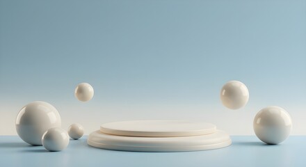 3D cosmetic cream on a blue background