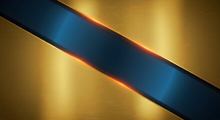 Abstract blue background with golden stripes
