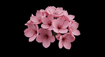 Pink carnation flower isolated black background