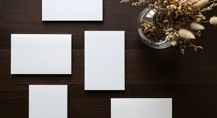 Blank note paper on wooden background