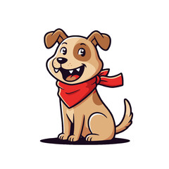 Excited Puppy with Red Bandana