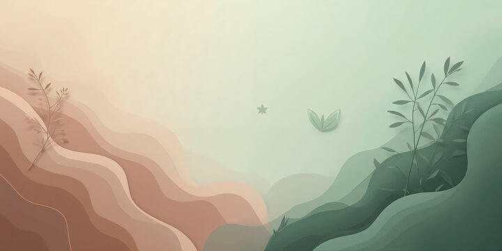 A serene abstract background in mocha, soft musse, and a touch of muted mint green creates a peaceful yet sophisticated