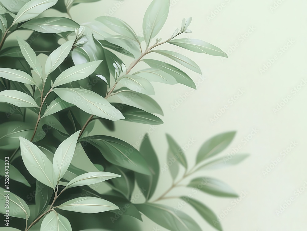 Poster muted nature color palettes blended with high-contrast elements, emphasizing tranquility and depth i
