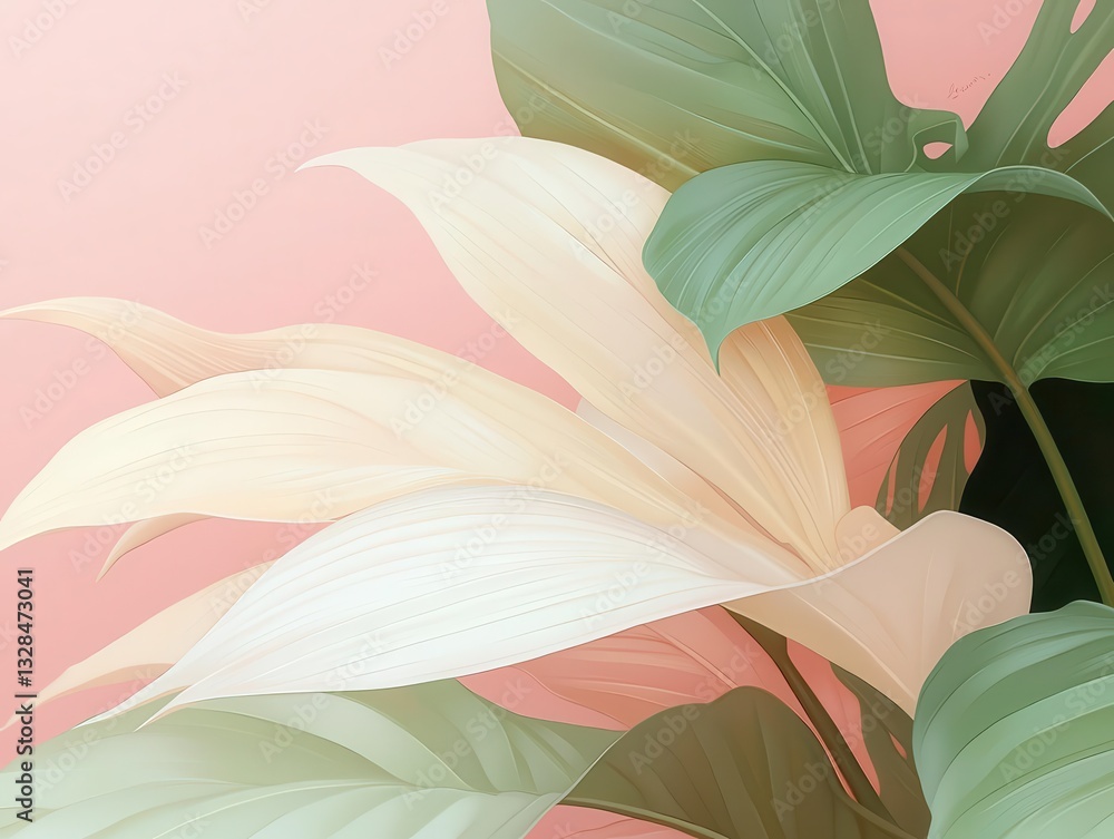 Poster layered botanical elements evoke a sense of depth and complexity, illustrating the intricate beauty 