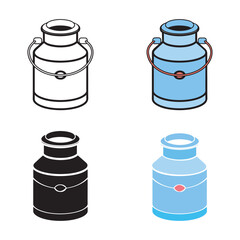 milk can vector set