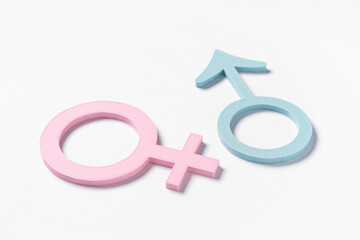 Female and male gender symbols isolated on white background