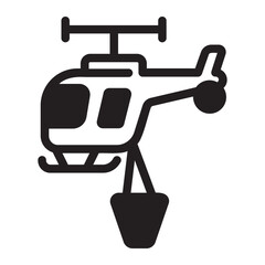 helicopter glyph icon