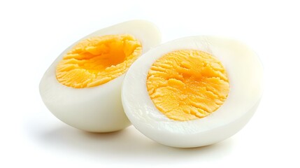 boiled egg and half isolated on white