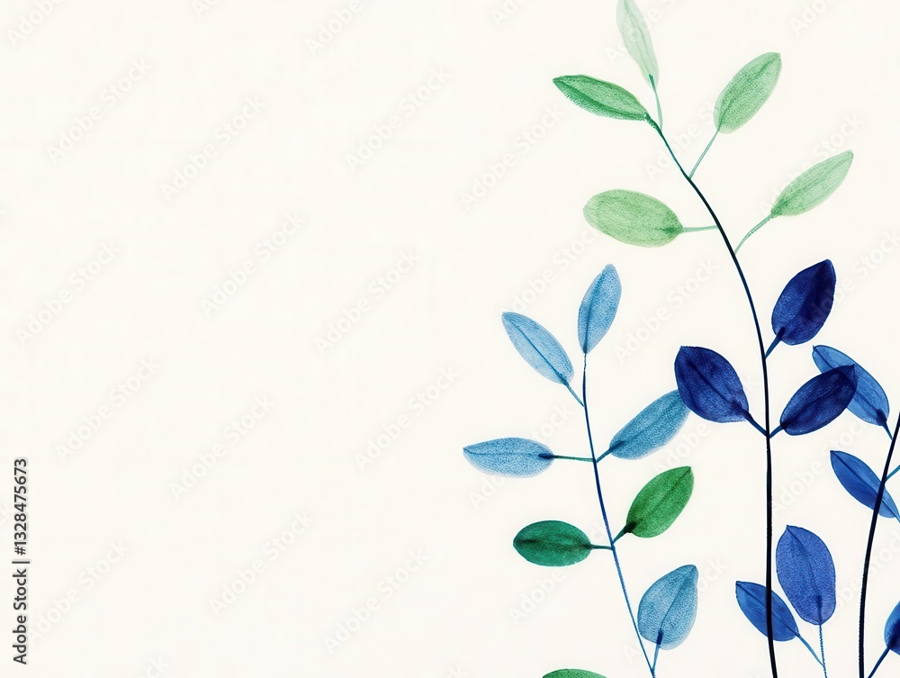Poster abstract representations of blooms create a striking visual dialogue, exploring the theme of growth 