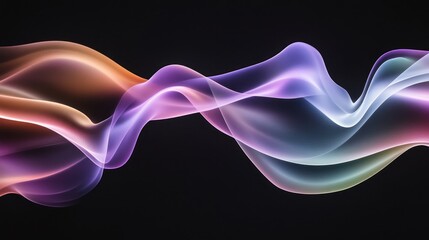 Abstract colorful wave, dark background, flowing energy, design element