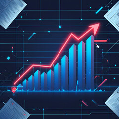 Naklejka premium Arrow lines of stock business graph on the screen. financial share market data chart