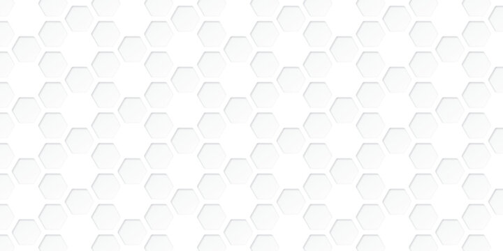 White hexagon soccer ball pattern paper cut style graphic illustration. Honeycomb monochromatic background.
