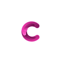 Naklejka premium Abstract Letter C Logo Design in Pink