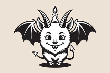 Bat Winged Beast with a Candle Twist vector