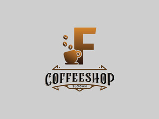 Coffee shop logo design vector template