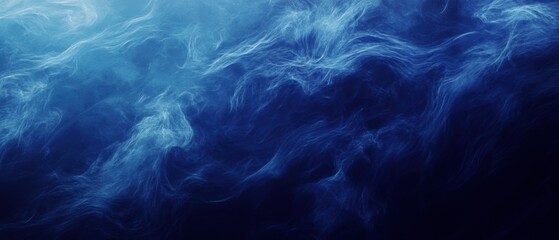 A cinematic deep blue abstract gradient background. Featuring rich indigo and navy tones