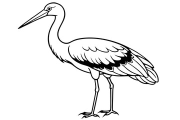 Obraz premium stork bird silhouette vector bird silhouette