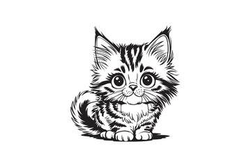 Cute Cats in Classic Black and White vector