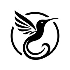 Simple and Cool Flying Hummingbird Logo