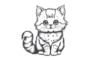 Cute Cats in Classic Black and White vector