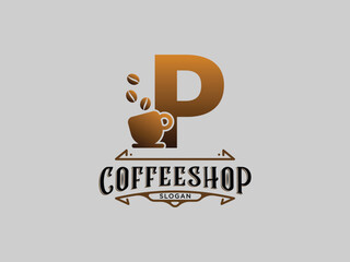Coffee shop logo design vector template