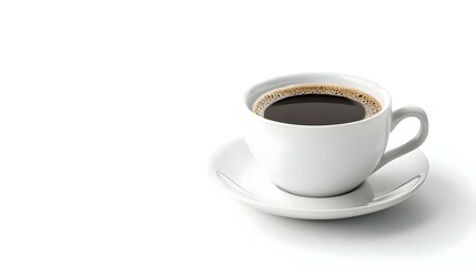 Obraz premium white cup of coffee isolated on the white