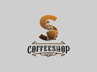 Coffee shop logo design vector template