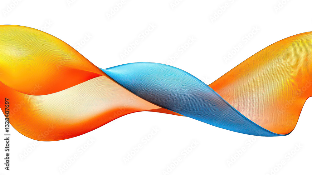 Poster Abstract colorful wave pattern with smooth gradients