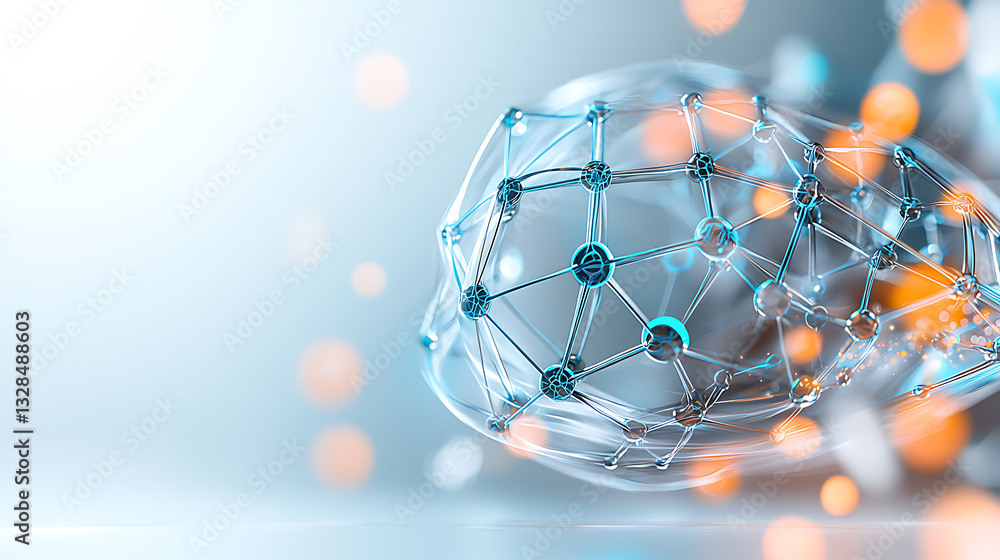 Poster exploring advanced technology concepts in abstract visualization digital space infographic futuristi