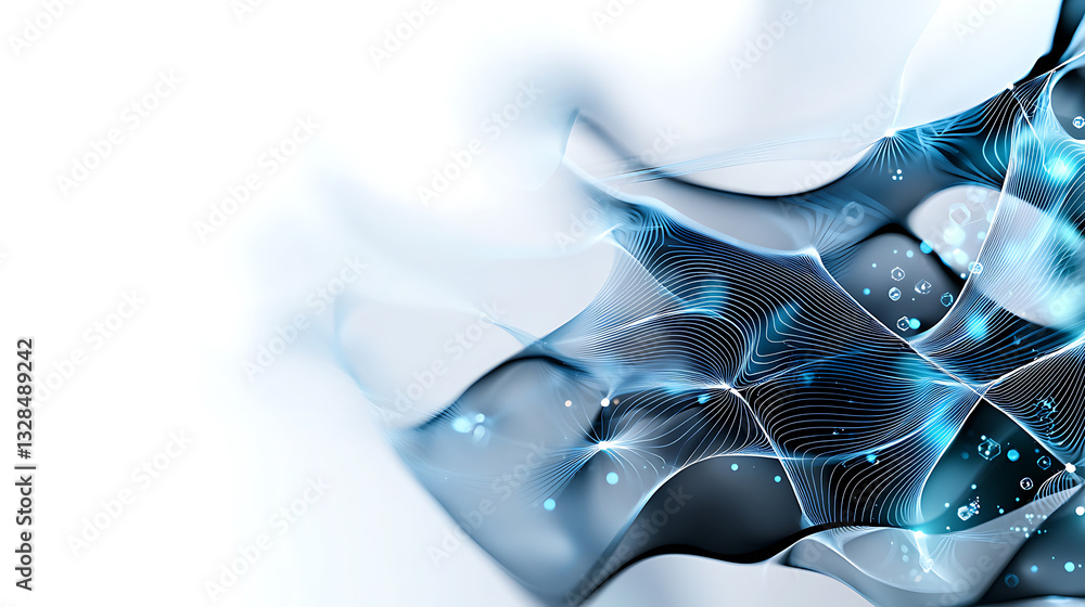 Aufkleber dynamic digital waves abstract technology art modern studio graphic design minimalist environment cl
