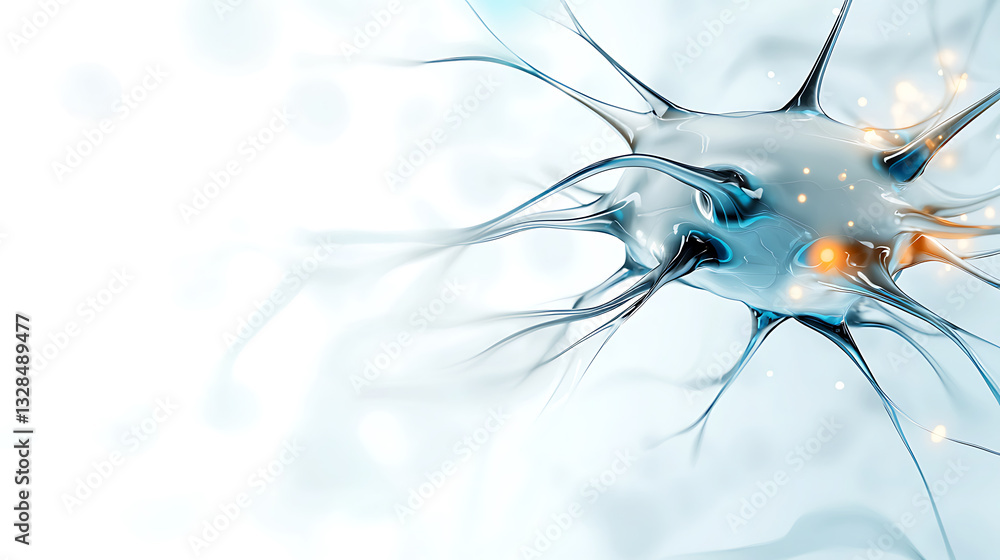 Poster exploring cell structures microscopic view of neurons laboratory scientific illustration abstract en