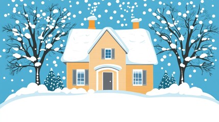 Snowy House Winter Wonderland Holiday Card